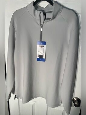 Kirkland Signature Men’s 1/2 Half Zip Pullover Jacket Gold 4 Way Stretch UPF 50+